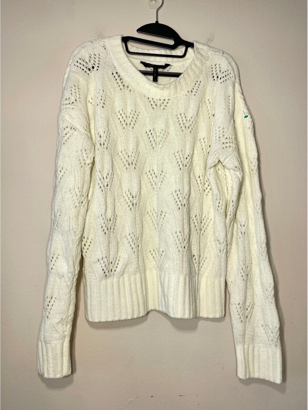 BCBG MAXAZRIA Ivory Cable Knit Jumper Coastal Grandma Y2K M